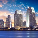 Downtown,San,Diego,Cityscape,Sunset,,California,Usa